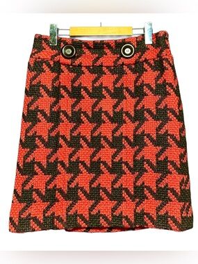Y2K PER SE Houndstooth Boucle Wool Mini Skirt Dark Academia Mod Chic